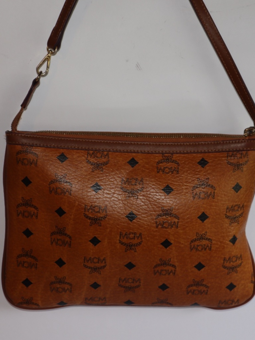 MCM Cognac Visetos Monogram Wristlet